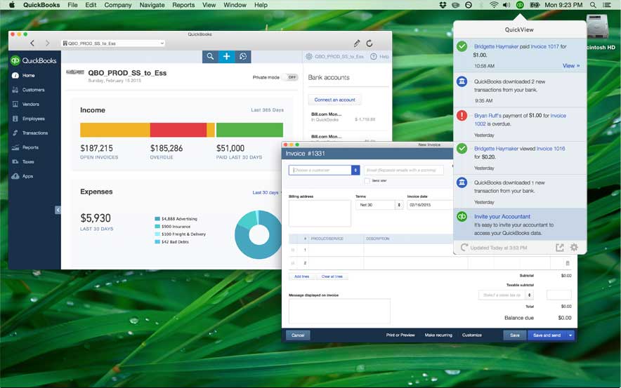 QuickBooks on the desktop